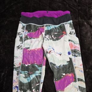 lululemon athletica Purple and Gray Abstract Leggings
